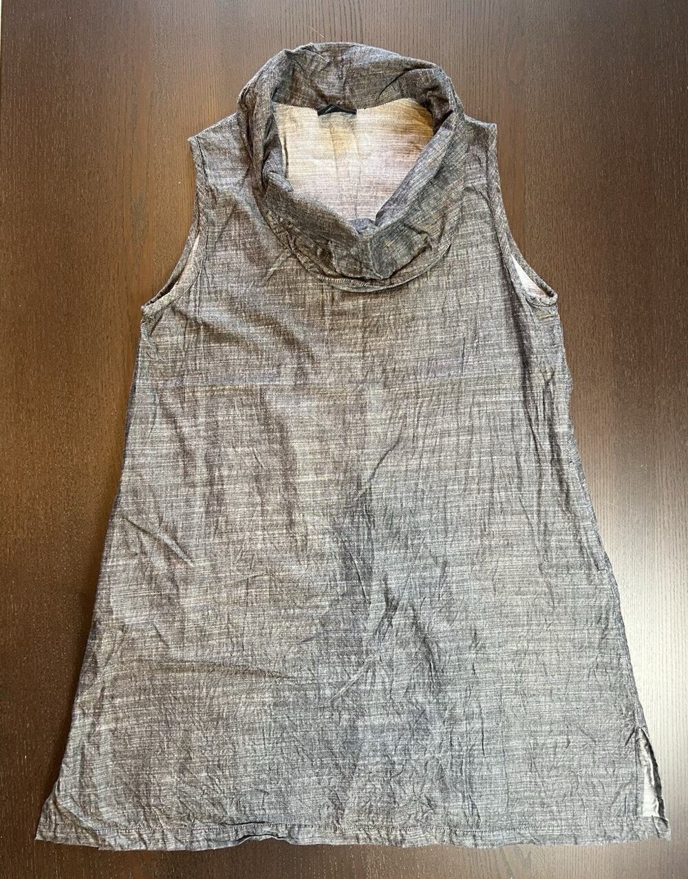 Maggie’s Organics 100% Cotton Tunic Dress Chambray Denim Women’s Sz small